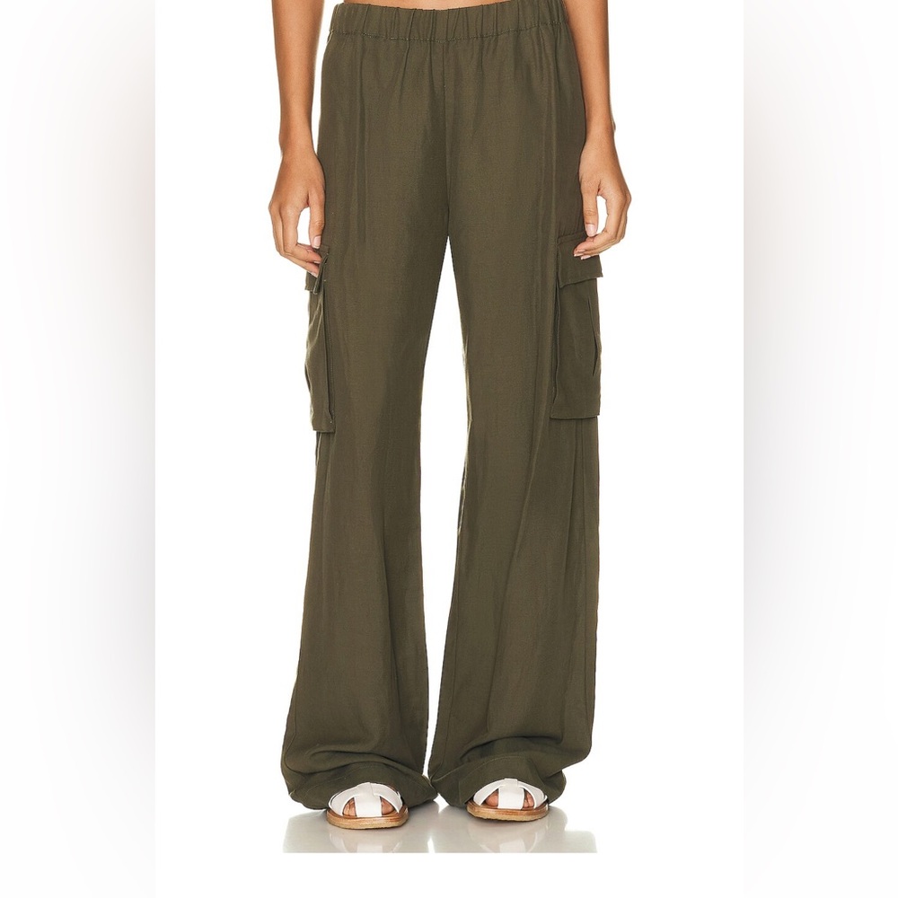 ENZA COSTA TWILL CARGO PANT- Dark Olive